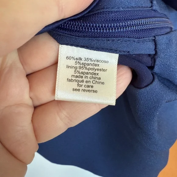 Ronny Kobo Abra Silk Top in Navy size M - Picture 6 of 7